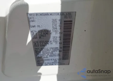 2013 Nissan Pathfinder Sl from USA, damaged, VIN 5N1AR2MN0DC634727